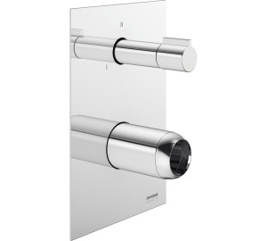 Kit Placa rectangular empotrada 3 vías Cromado GE-Box